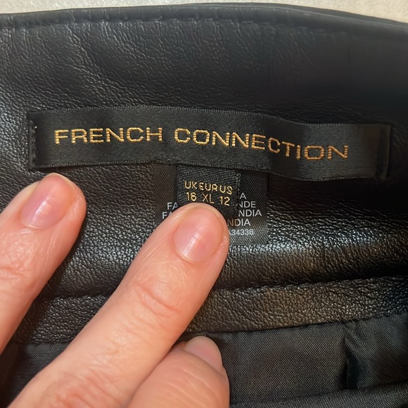 French Connection High Waisted Leather Skirt - Picture 3 of 4